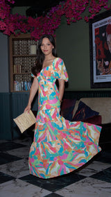 Vestido Largo Fluido Estampado