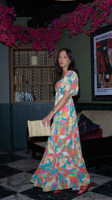Vestido Largo Fluido Estampado