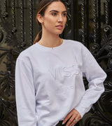 Sudadera Minimalista Logo Bordado BLANCA