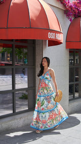 Vestido Largo Floral Espalda Abierta