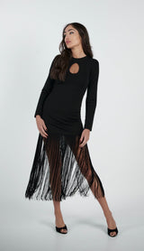 Vestido largo flecos