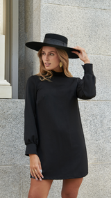 Vestido Macarena negro – Roots VISS Madrid, corte recto