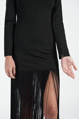 Vestido largo flecos