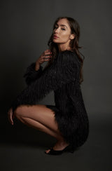 Vestido fiesta de flequillo