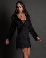 Vestido fiesta de flequillo