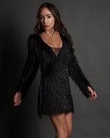 Vestido fiesta de flequillo