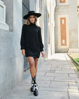 Vestido Macarena negro – Roots VISS Madrid, corte recto