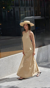 Vestido Largo Fluido Beige