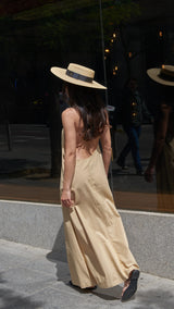 Vestido Largo Fluido Beige
