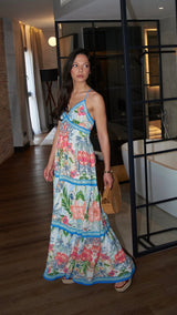 Vestido Largo Floral Espalda Abierta