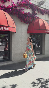 Vestido Largo Floral Espalda Abierta
