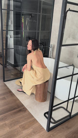Vestido Largo Fluido Beige